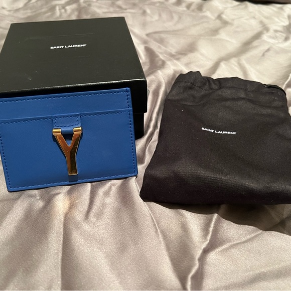 Saint Laurent YSL Y logo Card Case New Rare - Picture 1 of 5